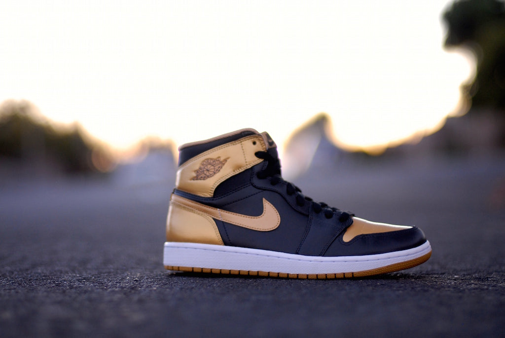 True Gold Nike Air Jordan 1 Custom Shoes