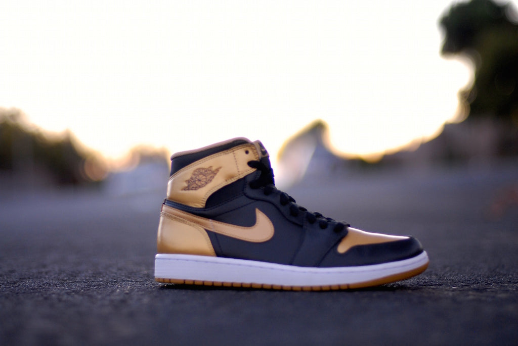 True Gold Nike Air Jordan 1 Custom Shoes