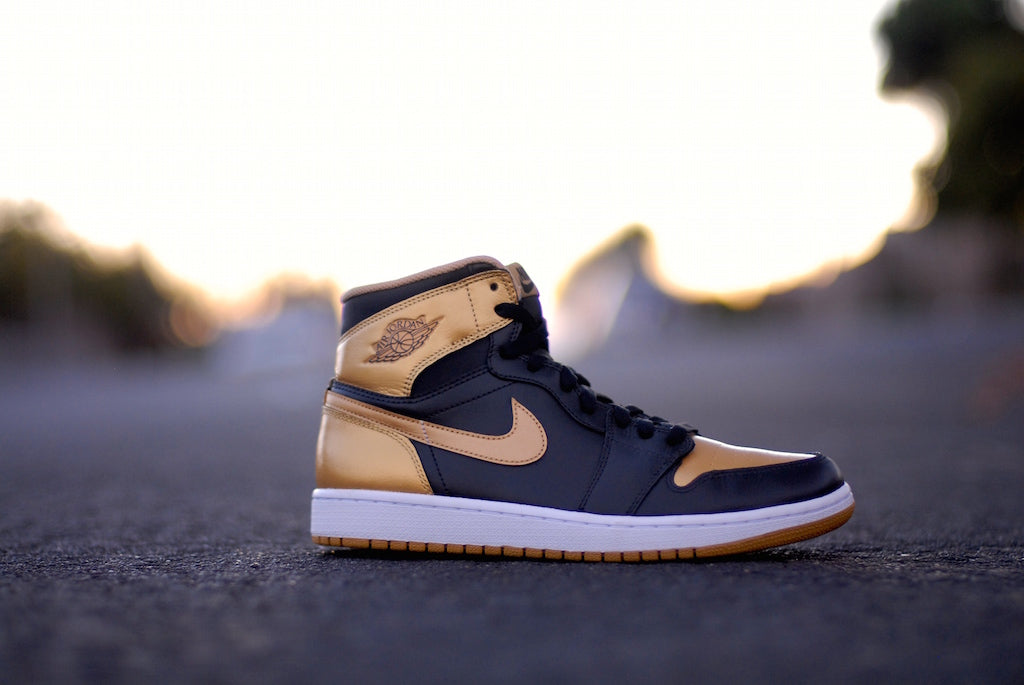 True Gold Nike Air Jordan 1 Custom Shoes