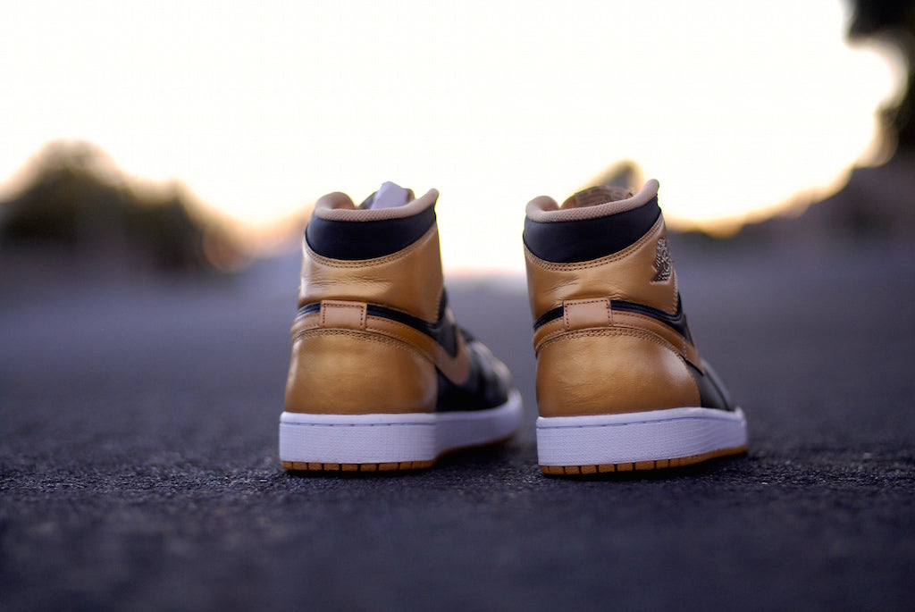 True Gold Nike Air Jordan 1 Custom Shoes