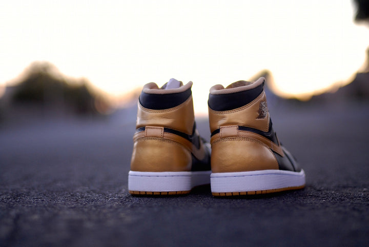 True Gold Nike Air Jordan 1 Custom Shoes