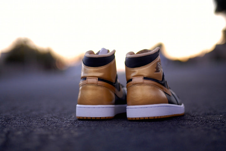 True Gold Nike Air Jordan 1 Custom Shoes