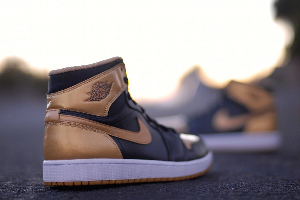 True Gold Nike Air Jordan 1 Custom Shoes