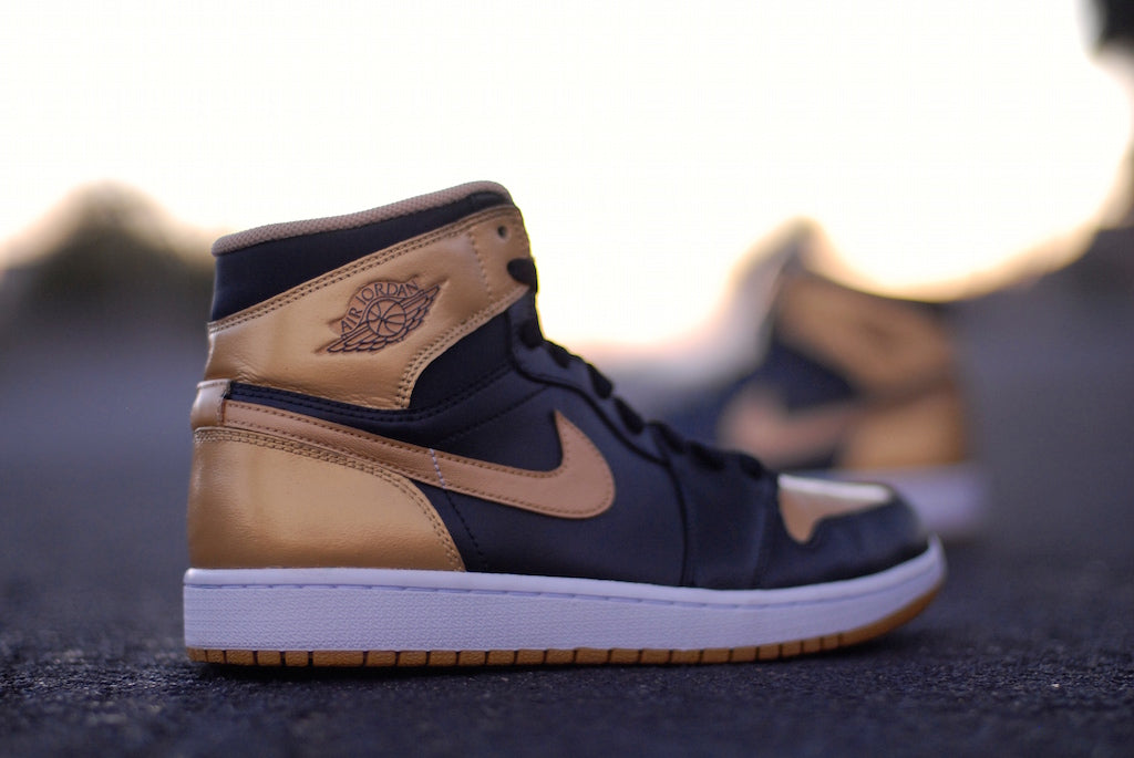 True Gold Nike Air Jordan 1 Custom Shoes