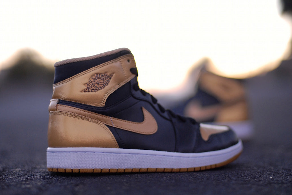 True Gold Nike Air Jordan 1 Custom Shoes