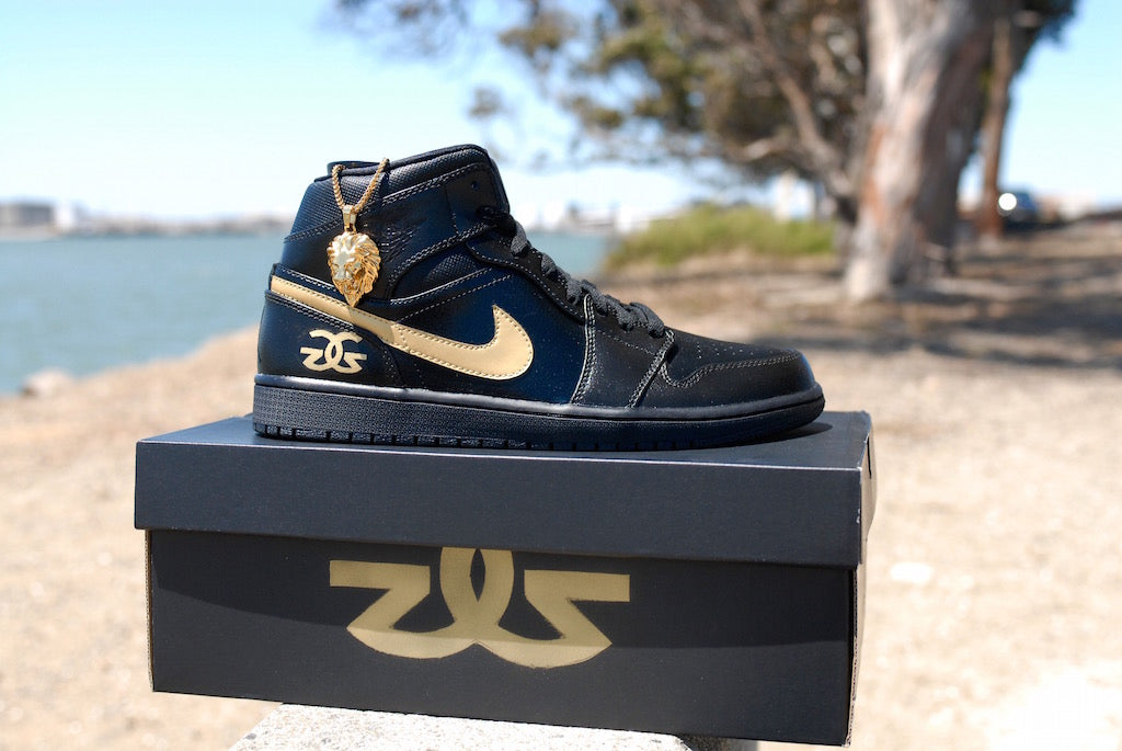 The Gold Gods Nike Air Jordan 1 Custom Shoes