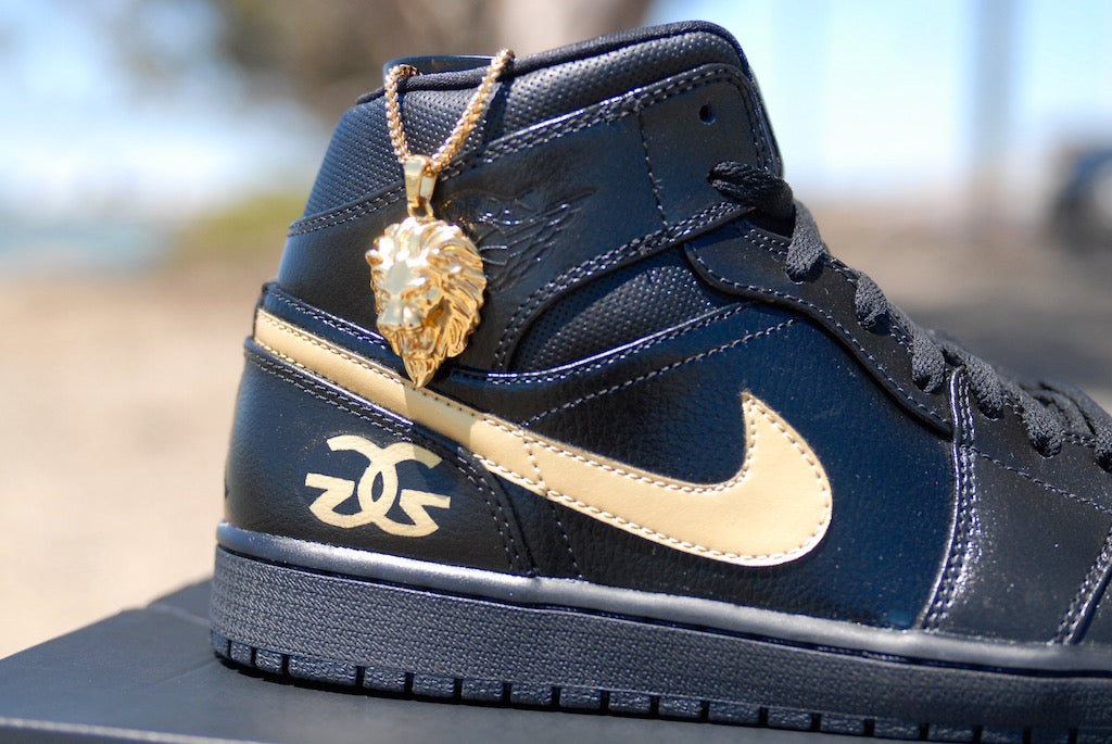 The Gold Gods Nike Air Jordan 1 Custom Shoes