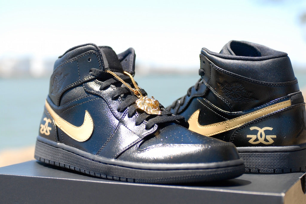 The Gold Gods Nike Air Jordan 1 Custom Shoes