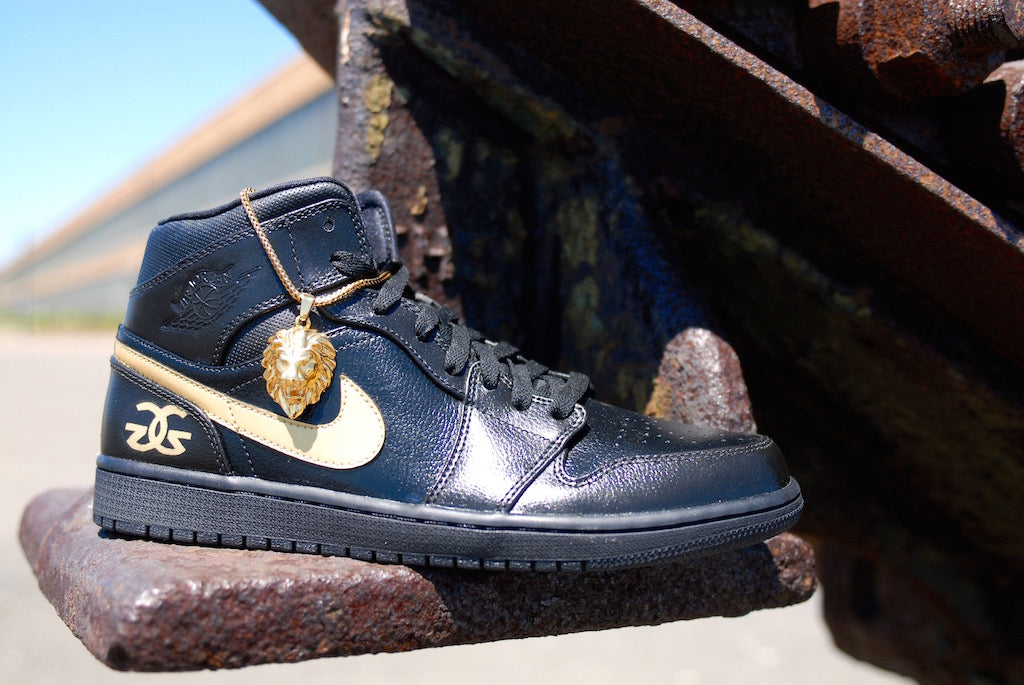 The Gold Gods Nike Air Jordan 1 Custom Shoes
