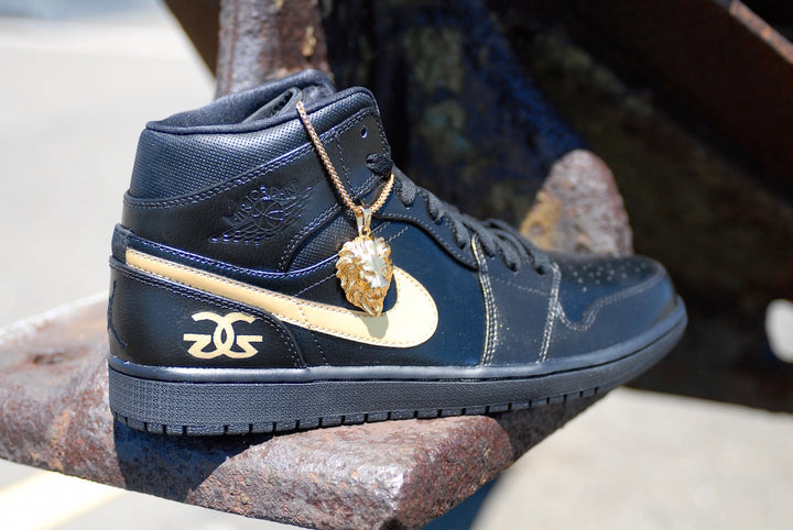 The Gold Gods Nike Air Jordan 1 Custom Shoes