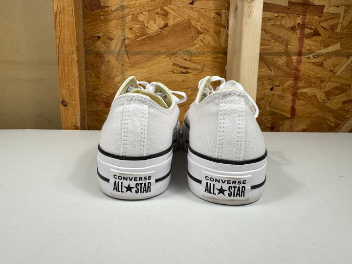 Converse Chuck Taylor All Star Lift Platform Canvas White/Black Womens Size 8 Lightly Worn 560251F