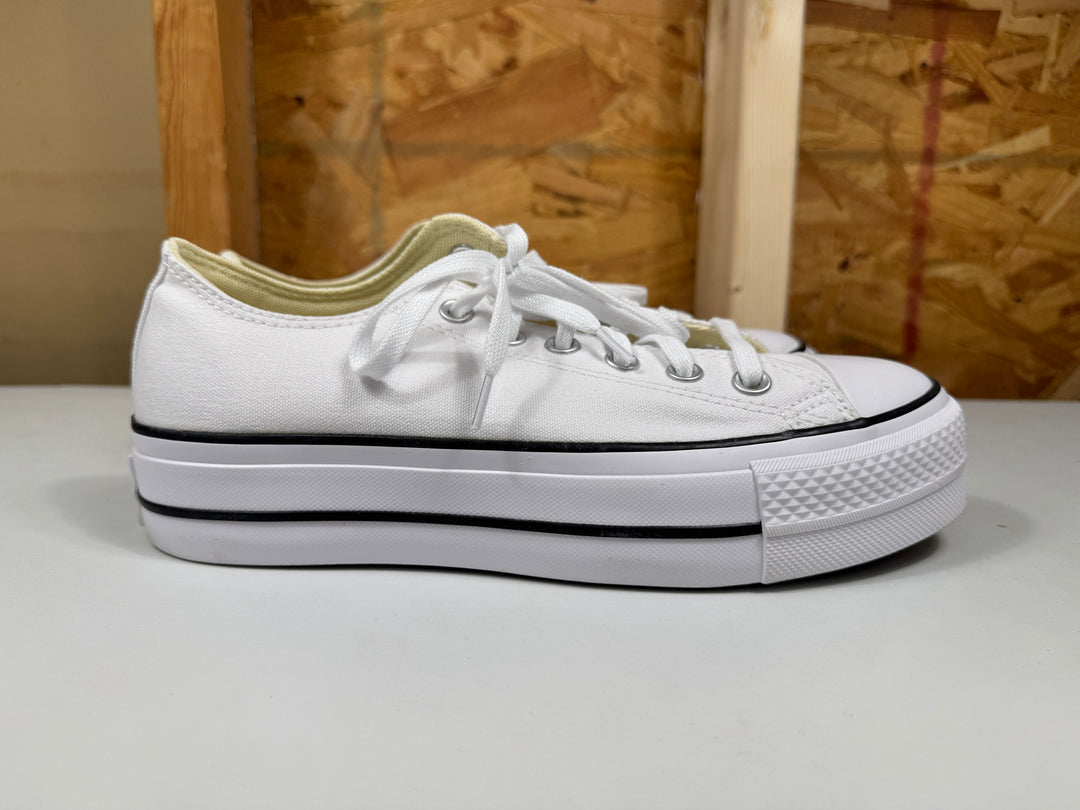 Converse Chuck Taylor All Star Lift Platform Canvas White/Black Womens Size 8 Lightly Worn 560251F