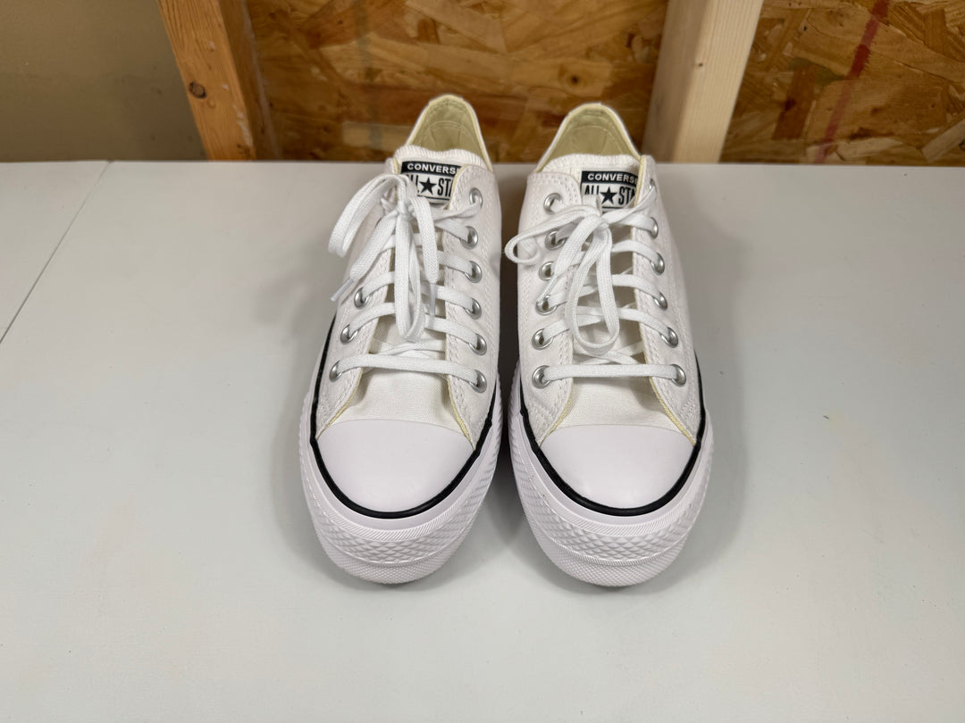 Converse Chuck Taylor All Star Lift Platform Canvas White/Black Womens Size 8 Lightly Worn 560251F
