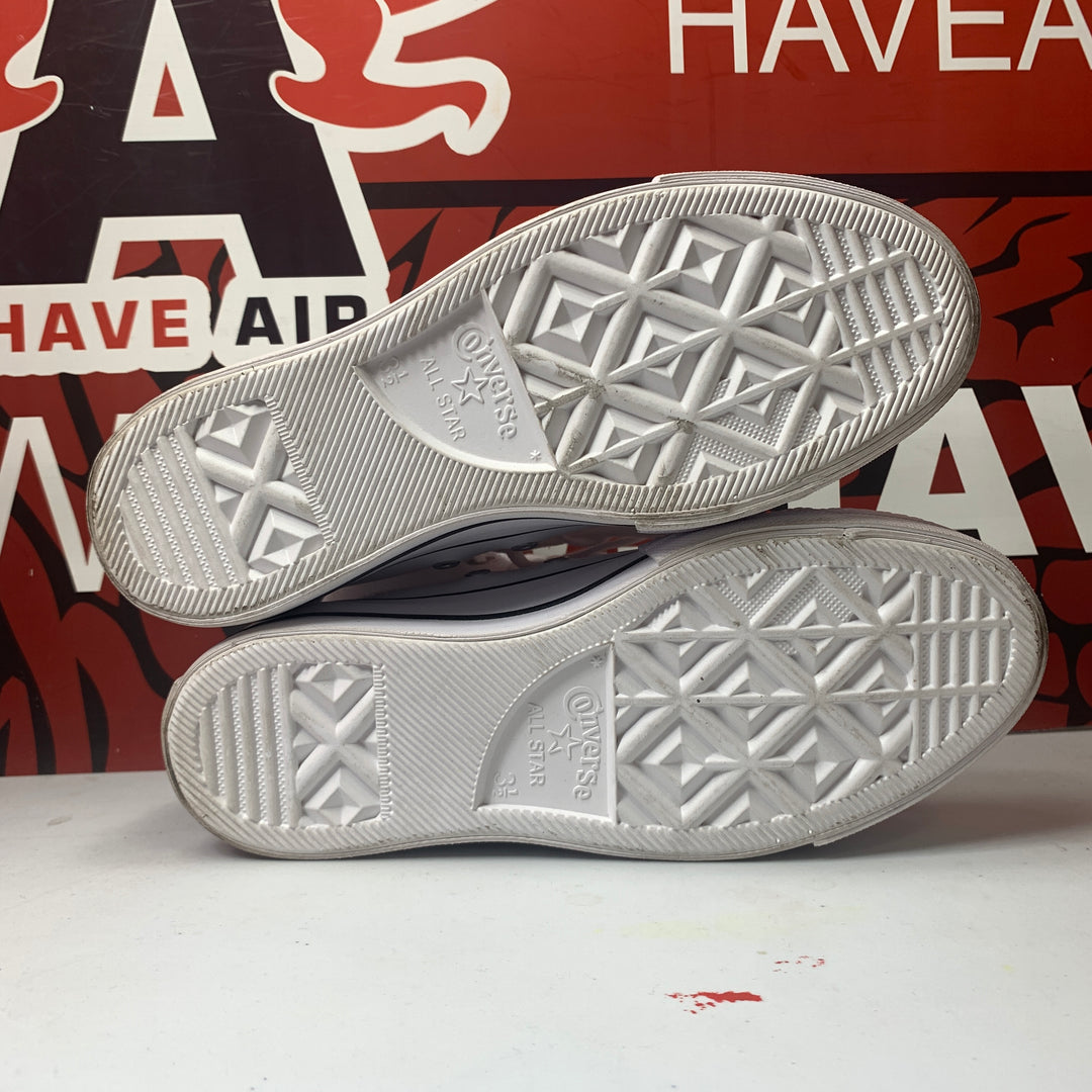 Converse All Star Lift Platform High Leather White/Black Womens Size 5.5 Lightly Worn