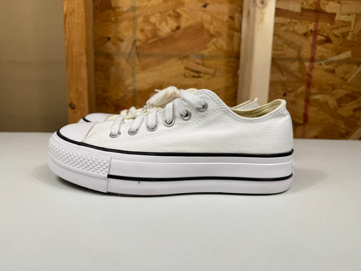 Converse Chuck Taylor All Star Lift Platform Canvas White/Black/White Womens Size 7 Lightly Worn 560251F