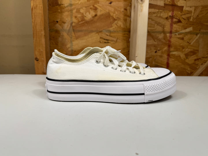 Converse Chuck Taylor All Star Lift Platform Canvas White/Black/White Womens Size 7 Lightly Worn 560251F