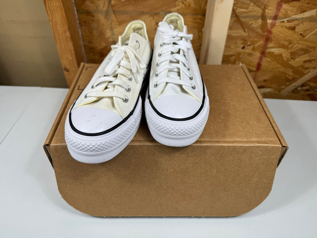 Converse Chuck Taylor All Star Lift Platform Canvas White/Black/White Womens Size 7 Lightly Worn 560251F
