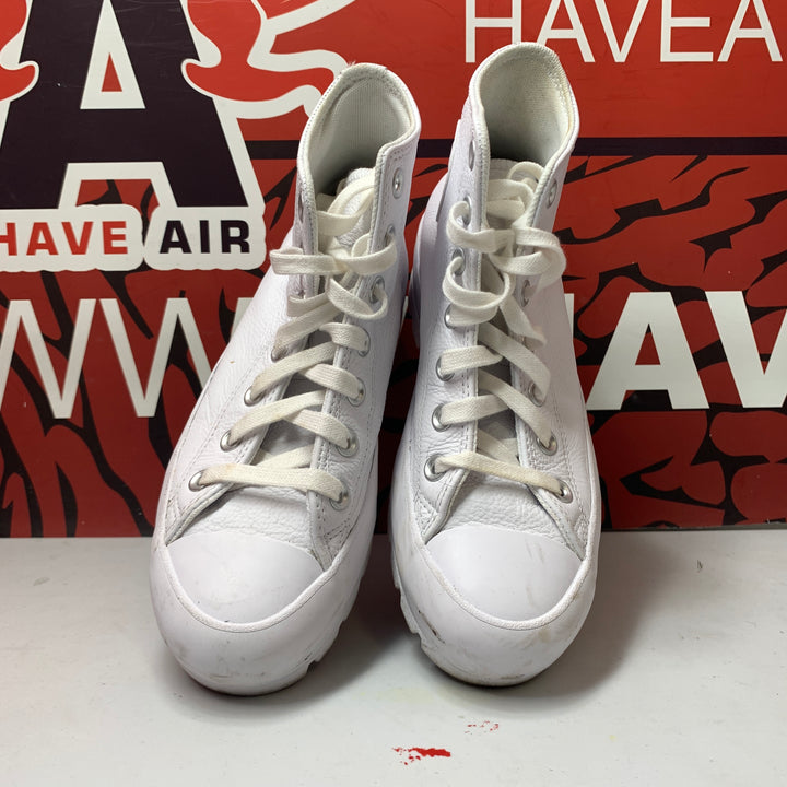 Converse Chuck Taylor All Star Lugged Leather Platform All White Womens Size 7 Worn