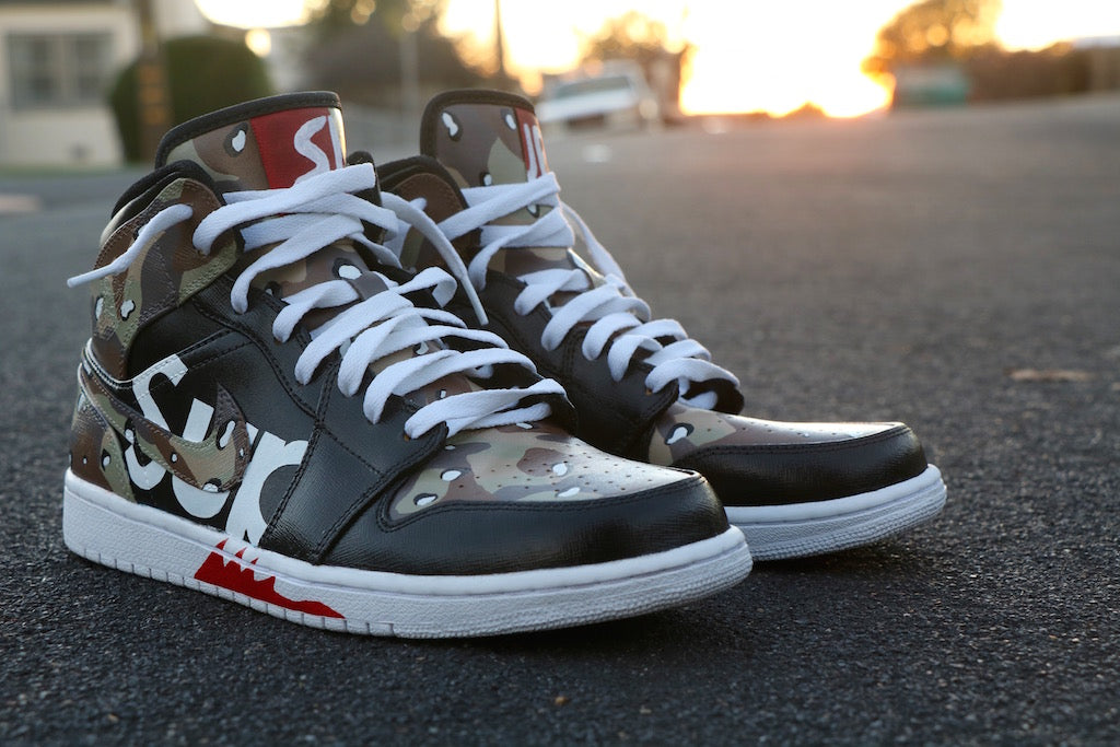 Supreme Nike Jordan 1 Custom Shoes – HaveAir
