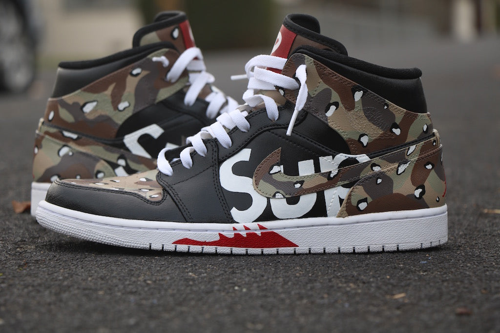 ★27cm NIKE AIR JORDAN 1  supreme Supreme Nike Jordan 1 Custom Shoes – HaveAir