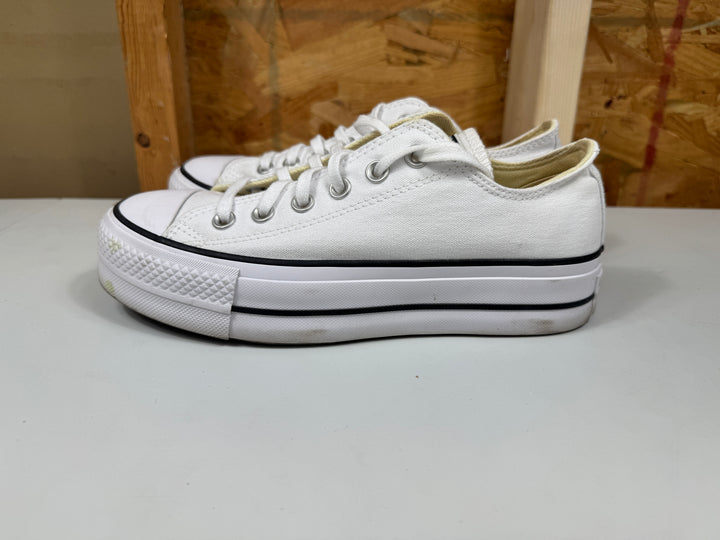 Converse Chuck Taylor All Star Lift Platform Canvas White/Black Womens Size 7.5 Lightly Worn 560251F