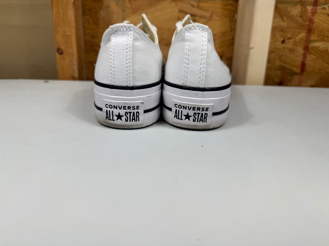 Converse Chuck Taylor All Star Lift Platform Canvas White/Black Womens Size 7.5 Lightly Worn 560251F