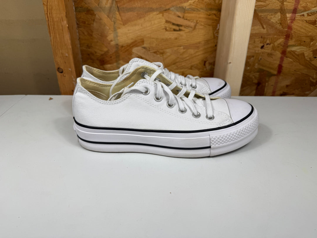 Converse Chuck Taylor All Star Lift Platform Canvas White/Black Womens Size 7.5 Lightly Worn 560251F