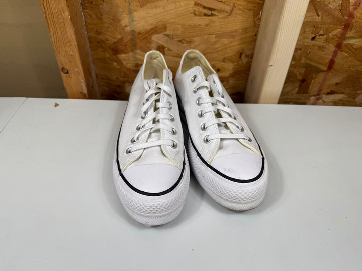 Converse Chuck Taylor All Star Lift Platform Canvas White/Black Womens Size 7.5 Lightly Worn 560251F