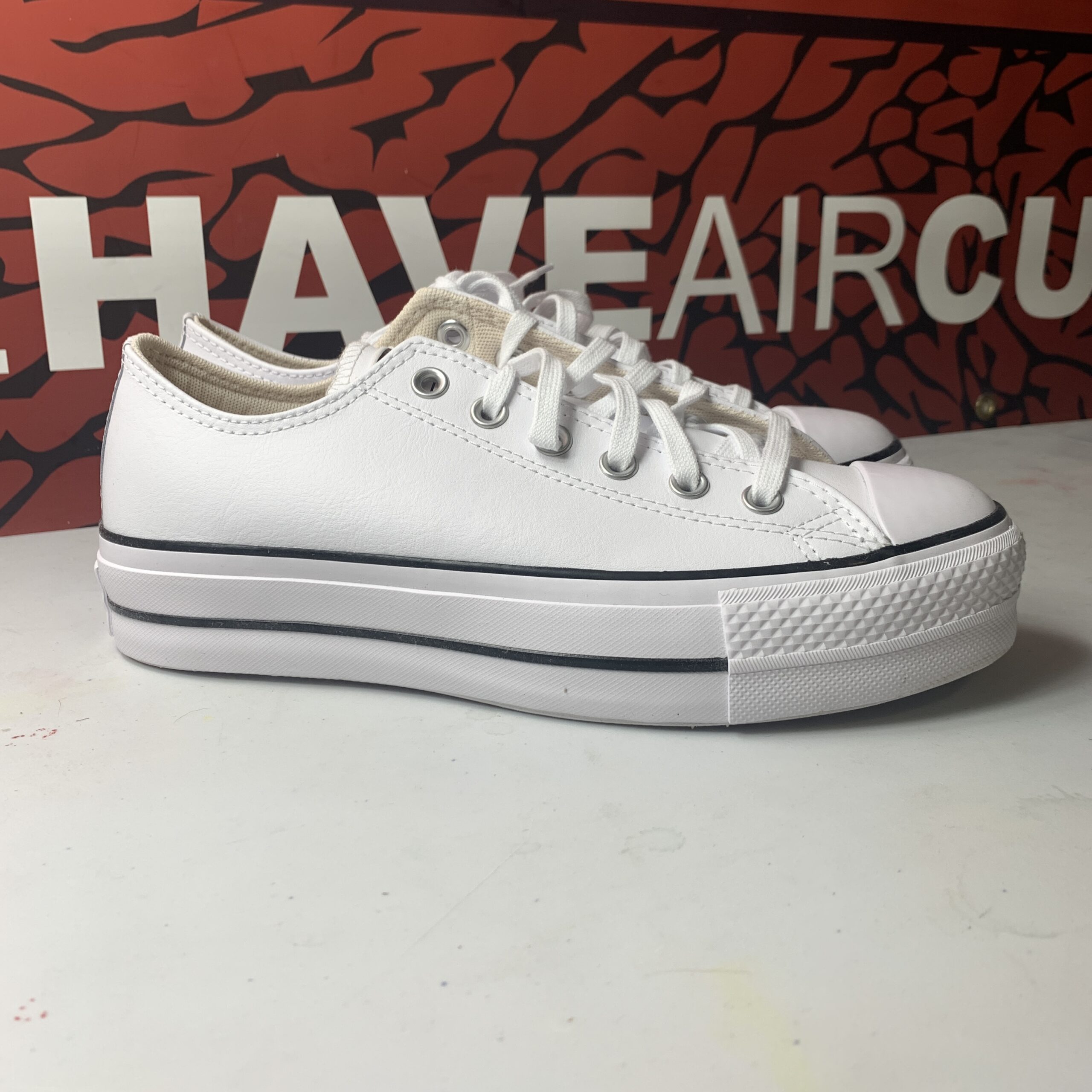 Converse All Star Lift Platform Leather White/Black/White 561680C Size ...